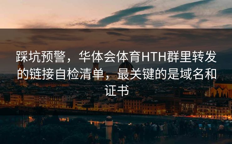 踩坑预警，华体会体育HTH群里转发的链接自检清单，最关键的是域名和证书